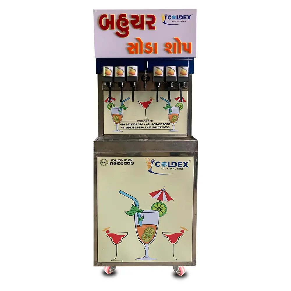 Mobile Soda Fountain Machine 6+2 Flavours